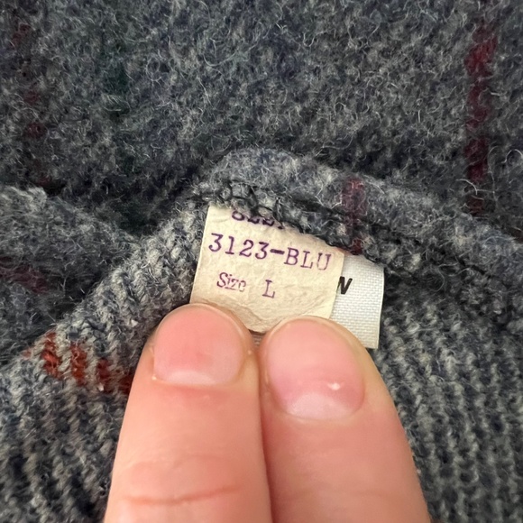 Vintage Men’s Fox Knapp Gray & Blue Plaid Jacket Dagger Collar Made in USA Large - Picture 9 of 9